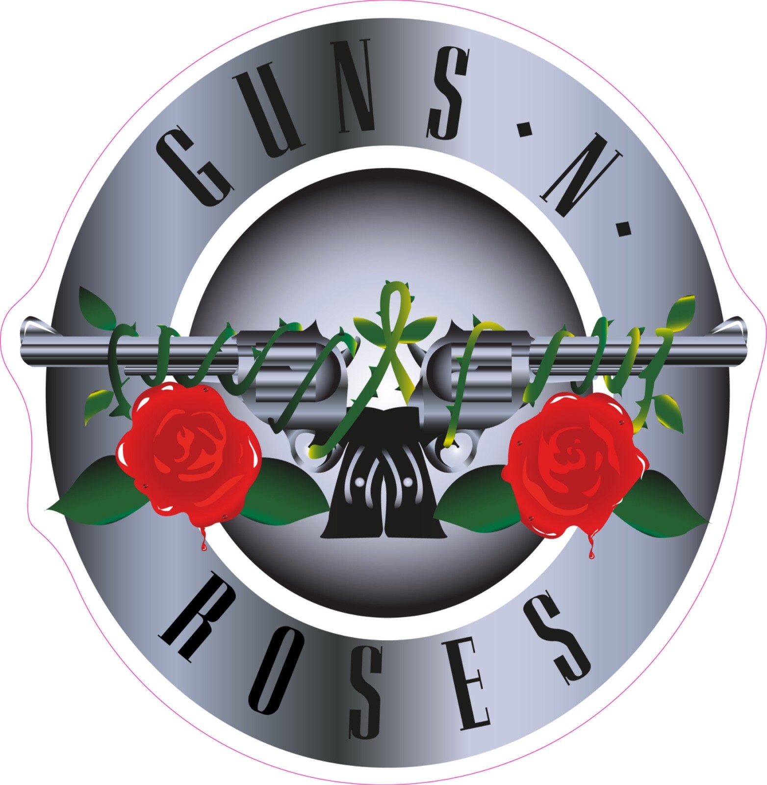 Guns N Roses Circle Logo Vinyl Bumper Sticker Window Decal Multiple Sizes