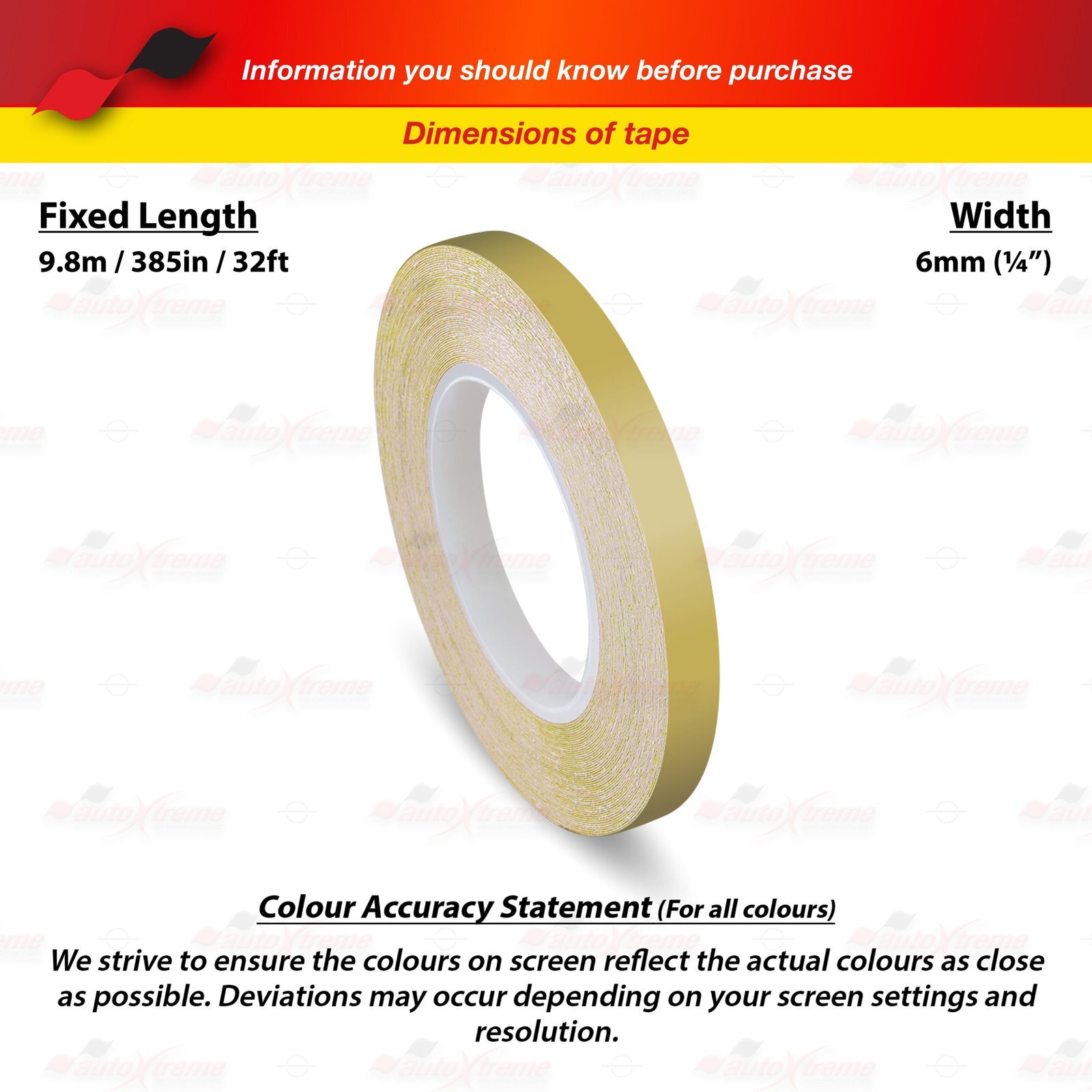 1/4″ 6mm PinStriping Pin Stripe Tape Body Styling Decal Vinyl Sticker MATTE GOLD