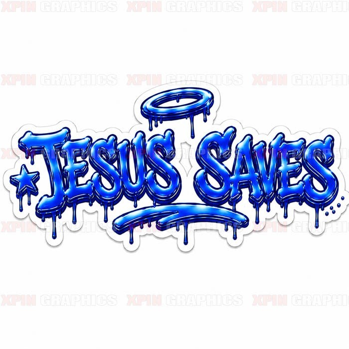 Jesus Saves Graffiti Vinyl Decal Sticker Religious God Lord D