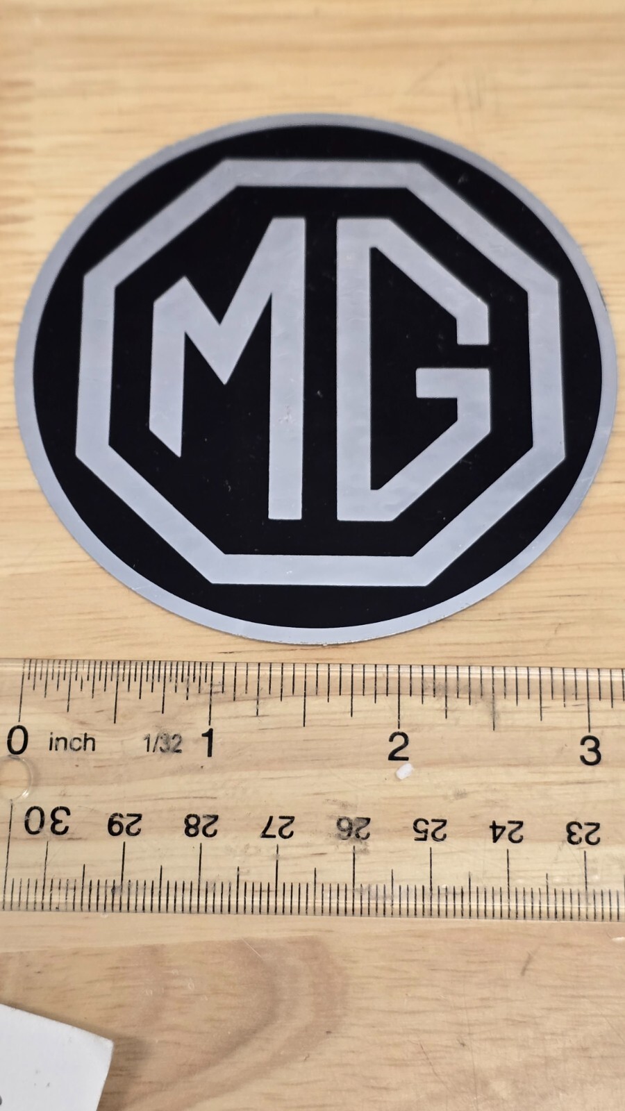 Vintage Alimex MG Aluminum Foil Car Decal Sticker New Made in Holland