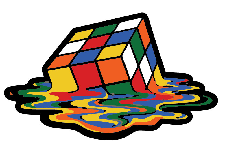 Rubiks Cube Dripping Vinyl Decal Car Truck SUV Laptop Rubik’s Cube Sticker