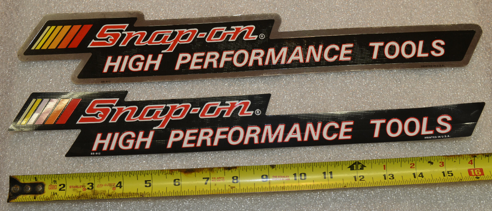 Vintage Snap-on Tools Pair (2) Tool Box Stickers Hot Rod Decals Man Cave SS912
