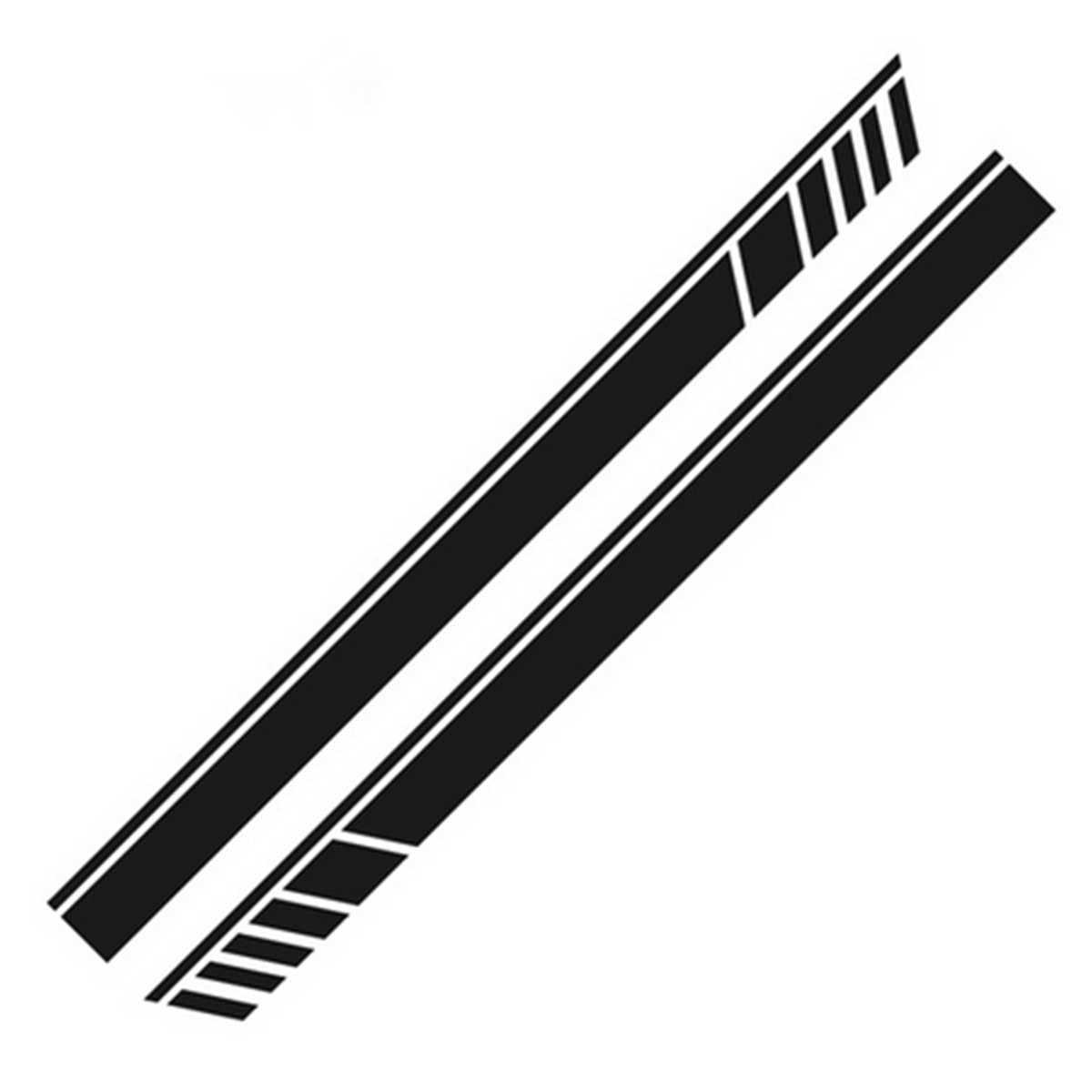 2Pcs Car Body Side Door Decal Stickers Sports Racing Shadow Stripe Graphic Black