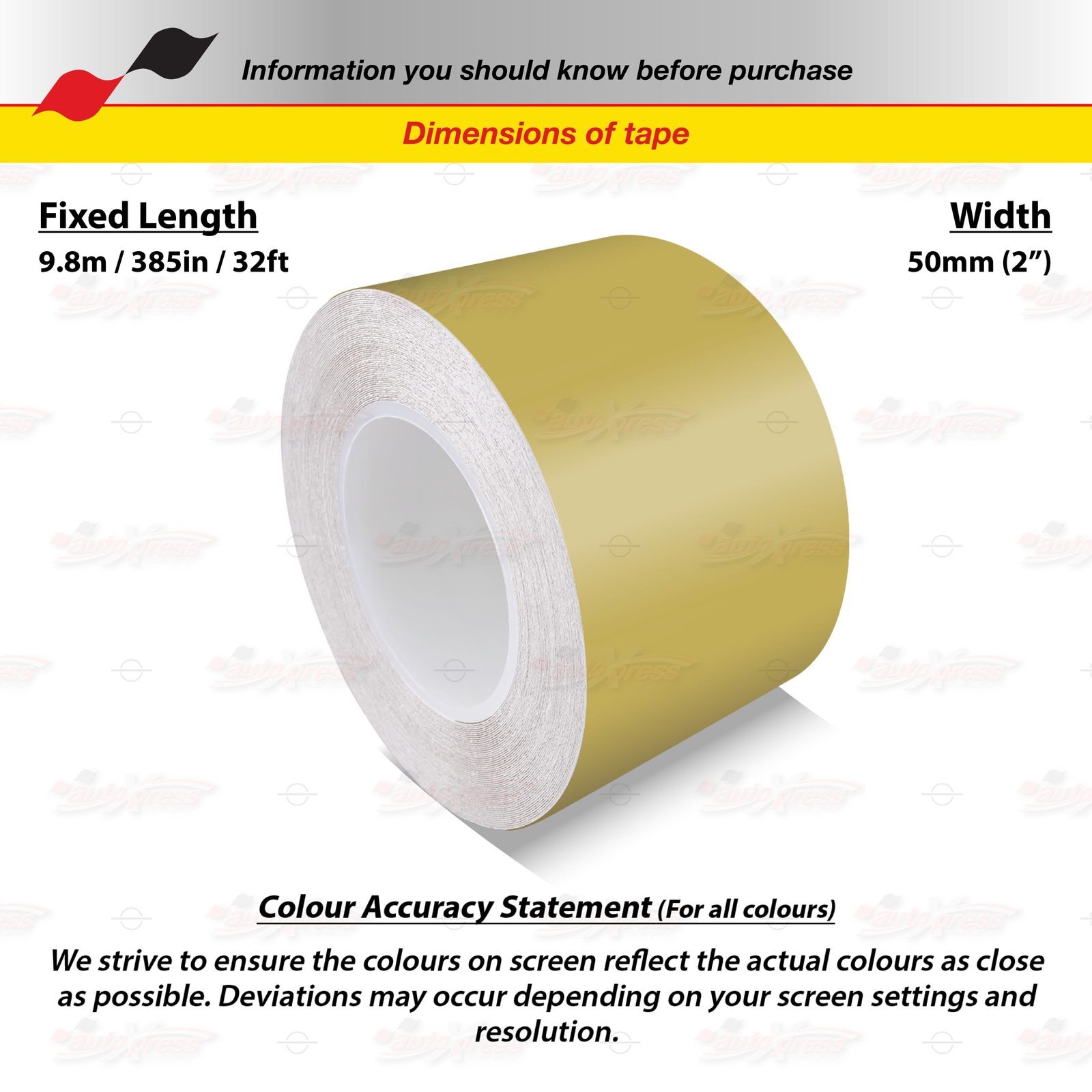 MATTE GOLD 2″ 50mm Roll PIN STRIPE Car Striping Line TAPE Decal Vinyl Sticker