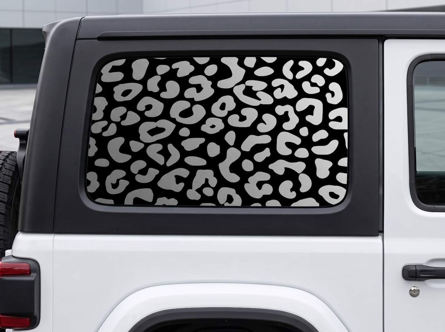 Leopard Cheetah Rear Window Vinyl Decal for 2018-2026 Jeep Wrangler JLU 4 Door