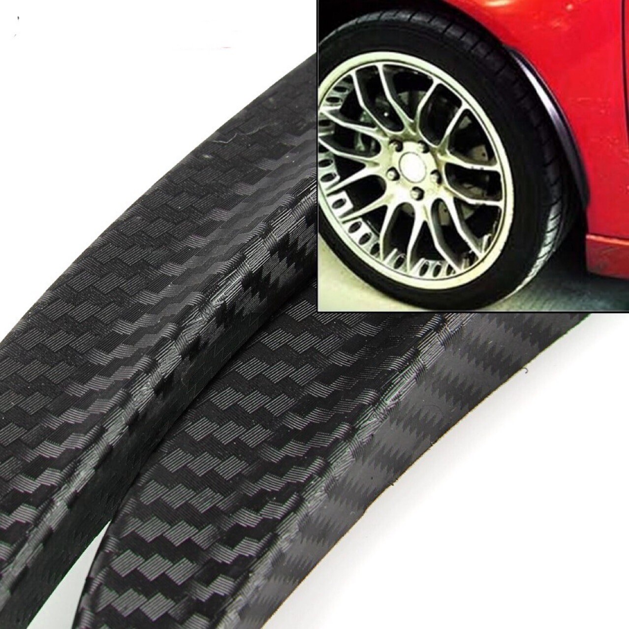 Universal Car Wheel Eyebrow Arch Protector Trim Lips Fender Flares Carbon Fiber