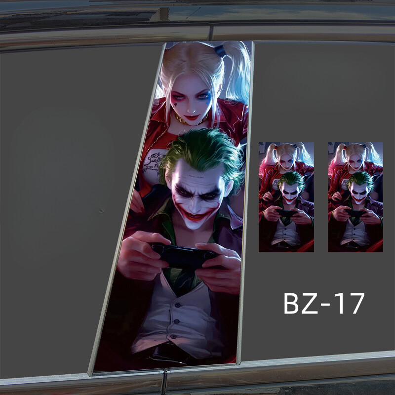 2pcs New Halloween Car Center Pillar Sticker B-pillar Protective Film Decor