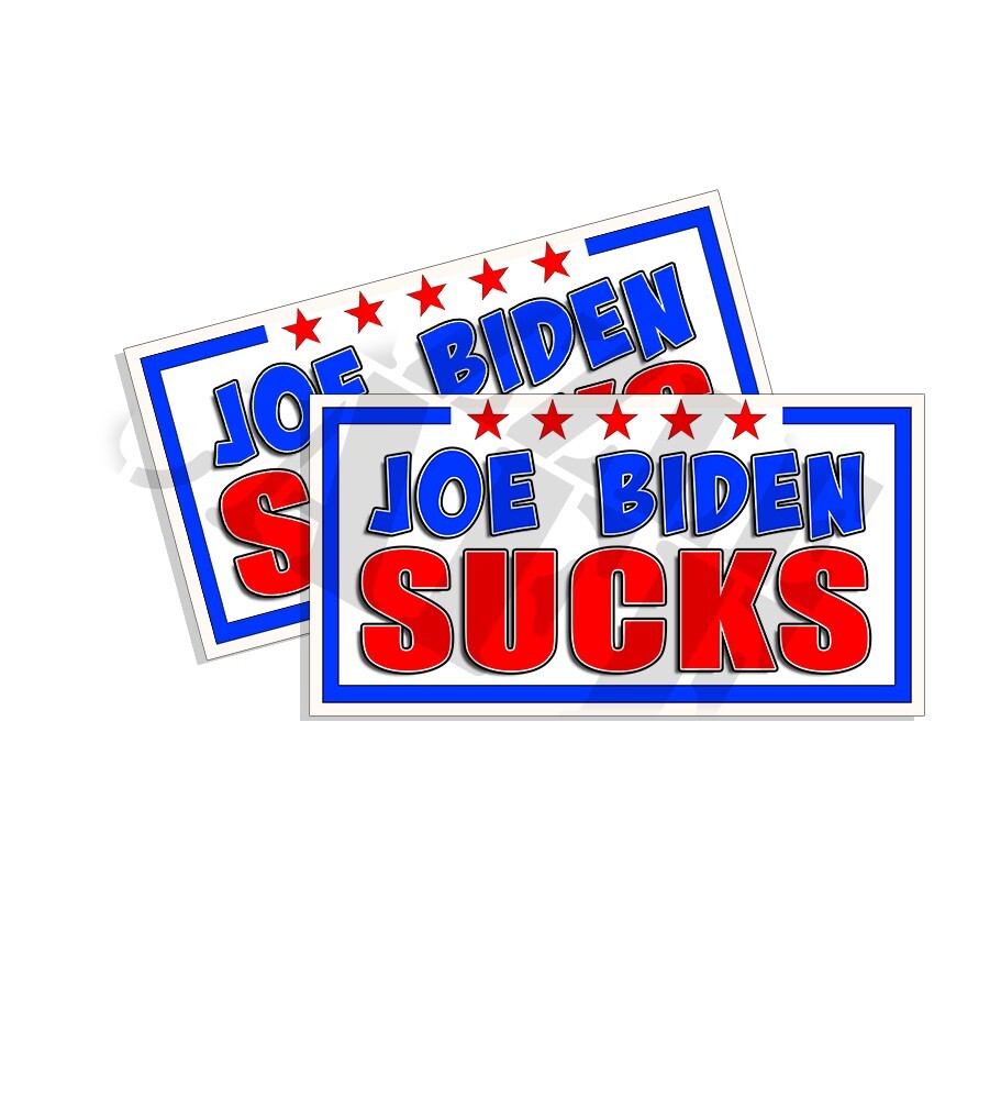 Joe Biden Sucks – Anti Biden Bumper Sticker Car Window Funny 2 pk 8inch wide