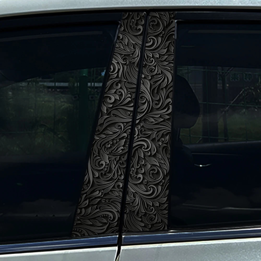 2pcs Black style customized Car Center Pillar B Pillar Protective Sticker