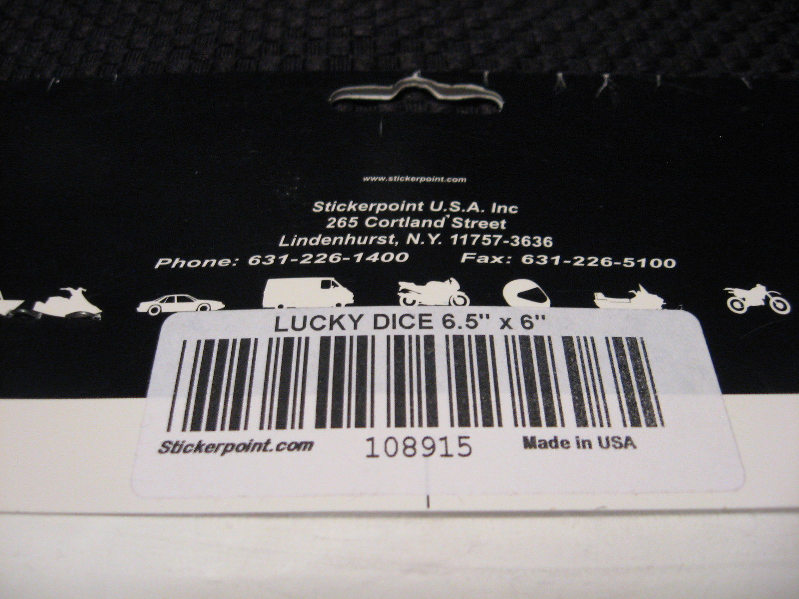 Old School 90’s Stickerpoint “LUCKY DICE” Hi-Tech Graphics Auto Sticker/Decal