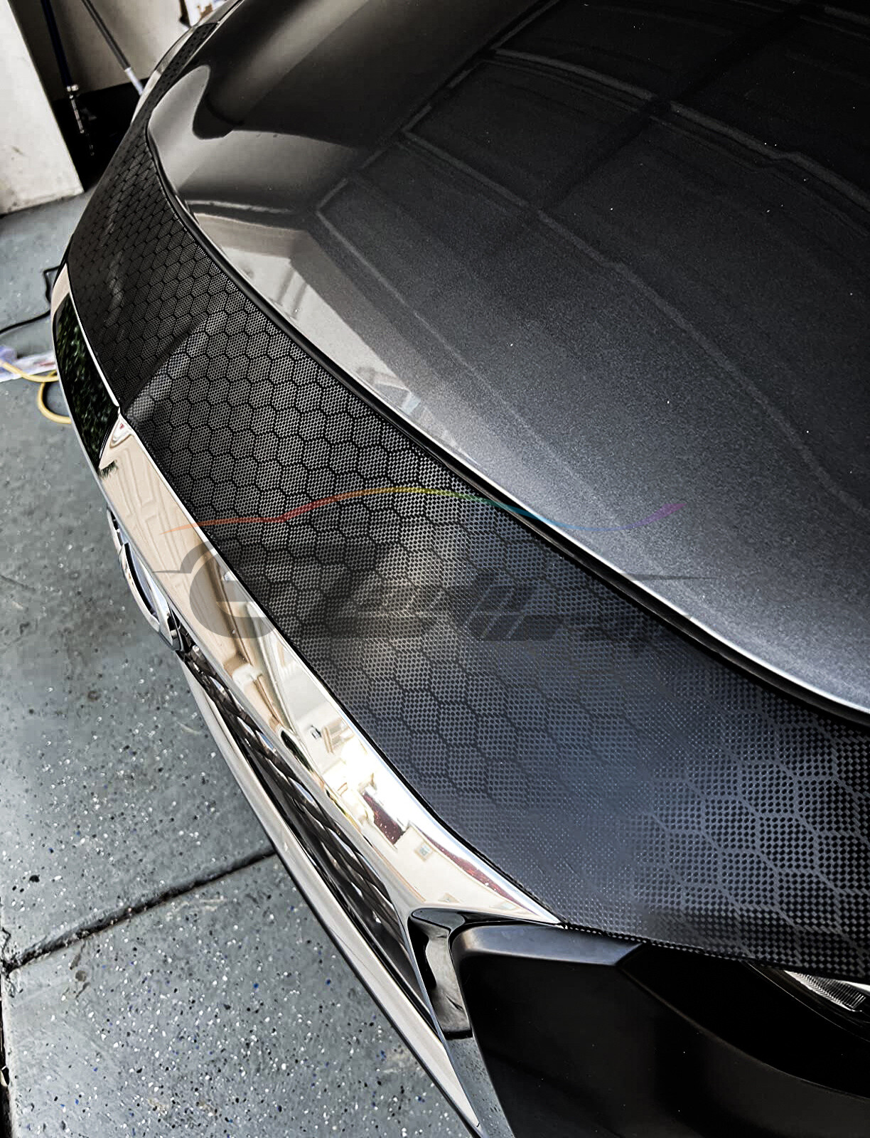 PET Honeycomb Carbon Fiber Gloss Black Hex Car Vehicle Vinyl Wrap Decal Sheet