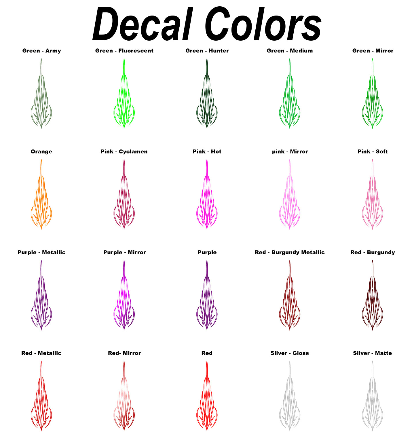 High-Quality Vinyl Pinstripe / Scroll Decal -Many Colors & Sizes- Free Shipping!