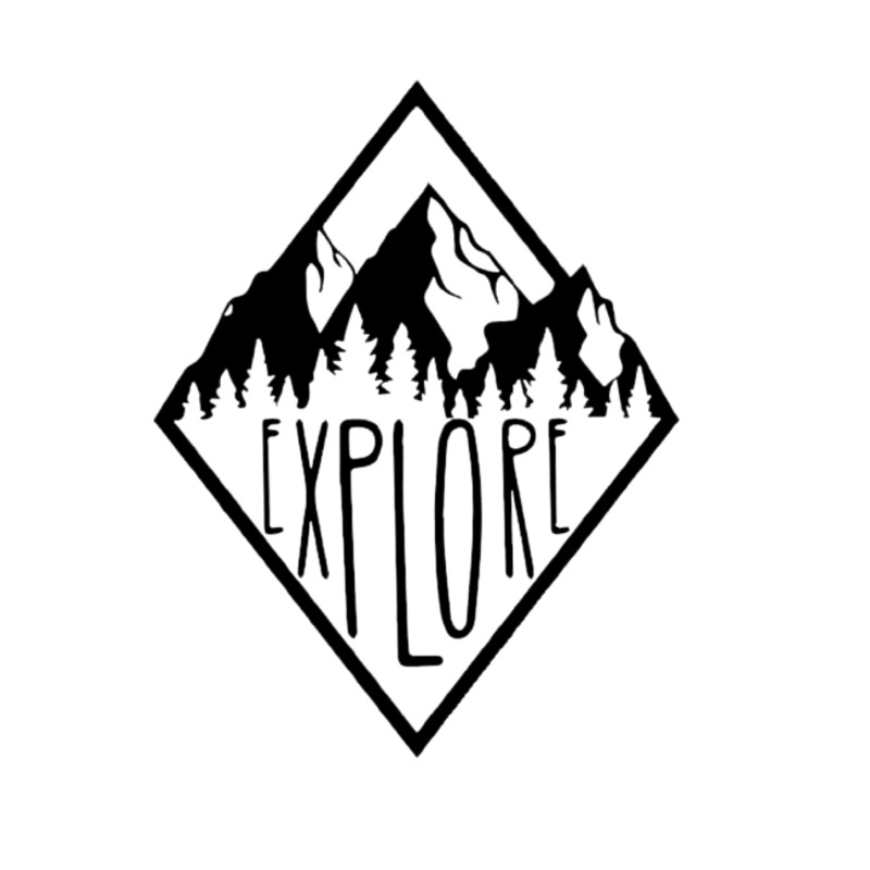Explore Mountains Landscape Outdoors Vinyl Decal Choose Size and Color