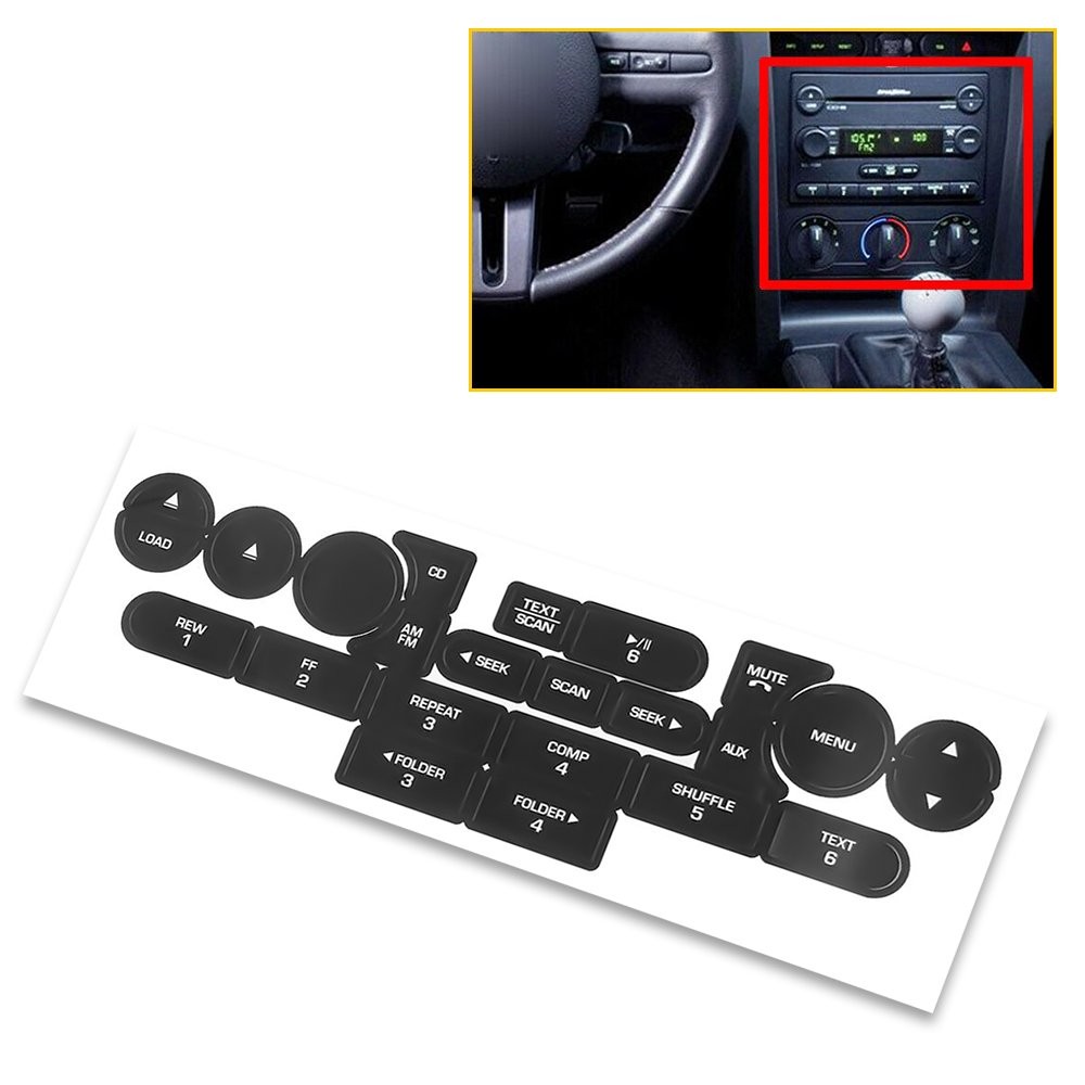 Vinyl Replacement Radio Button Sticker For FORD MUSTANG 2005 2006 2007 20 M