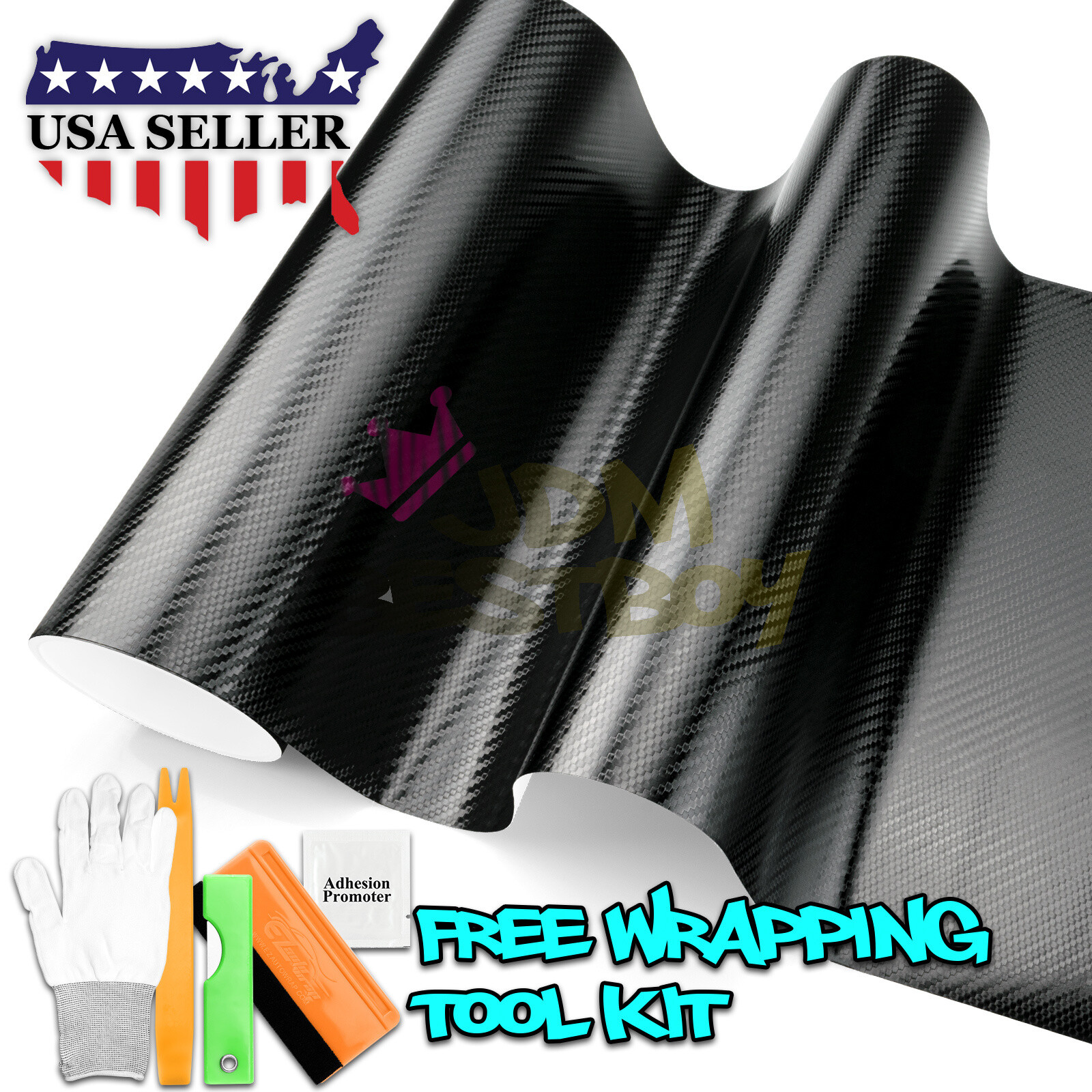 3D Carbon Fiber Shiny Black Matte Textured Vinyl Wrap Sticker Decal Bubble Free