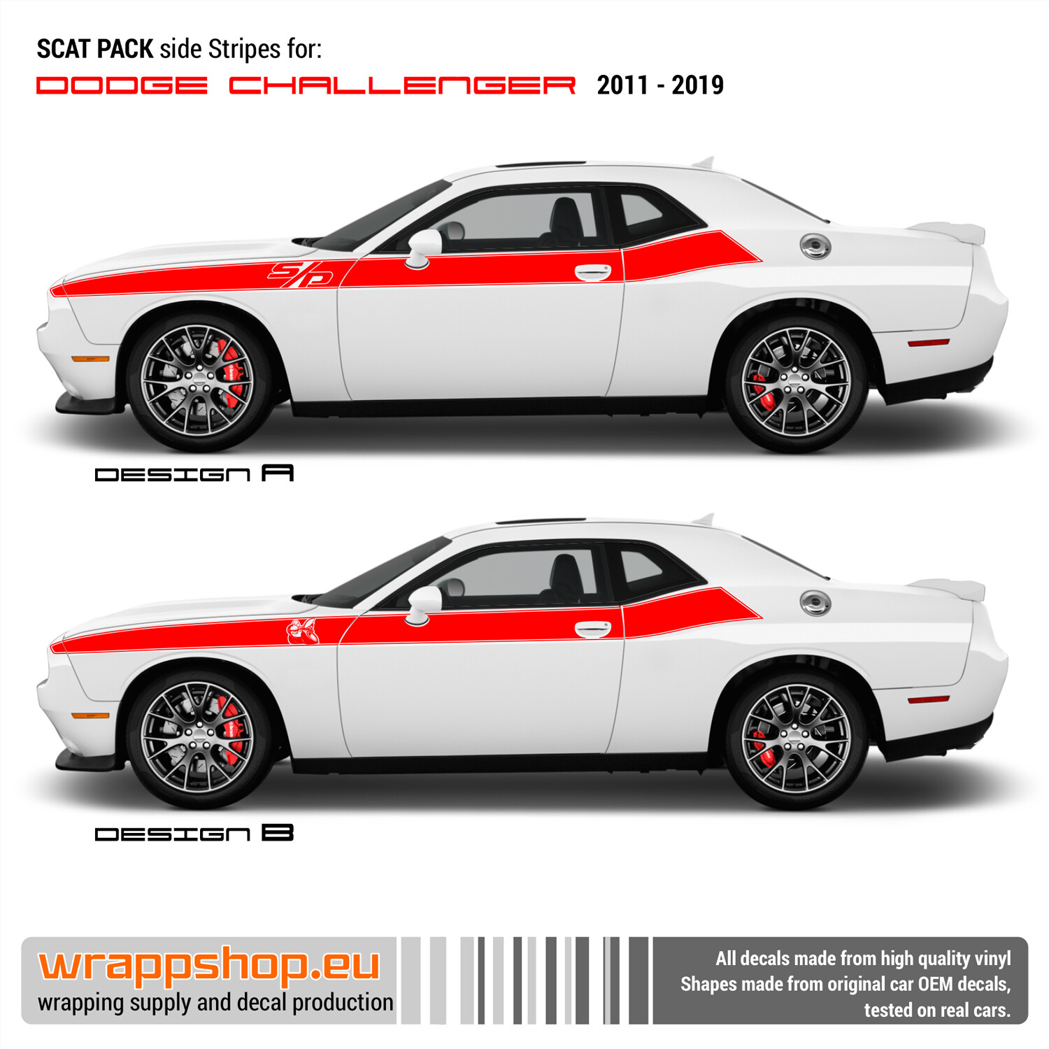 SCAT PACK S/P side stripes for Dodge Challenger 2011-2019