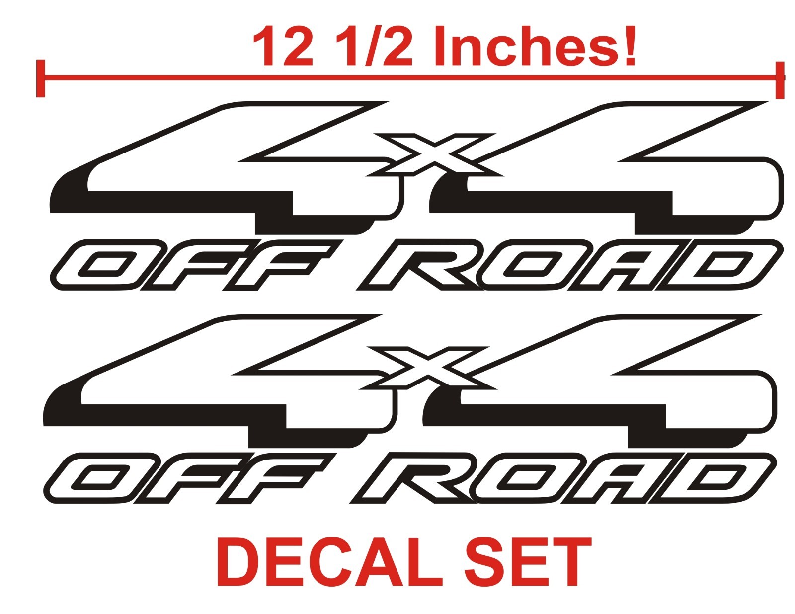 4×4 Off Road Truck Bed Decal Set MATTE BLACK for Ford F-150, Super Duty, Ranger