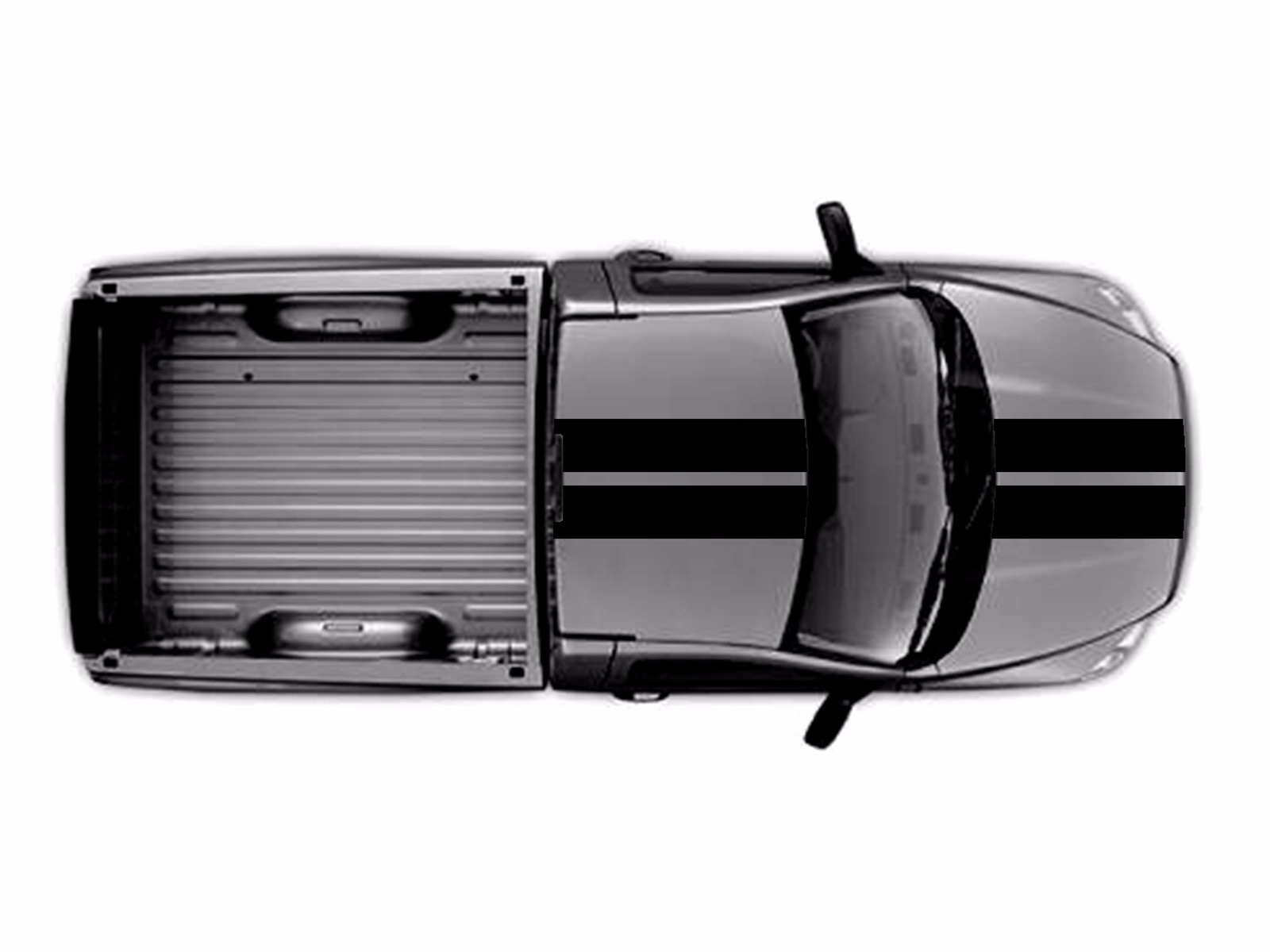 10″ Double Truck Center RACING STRIPES Vinyl Decal Graphics (Fits DAKOTA)
