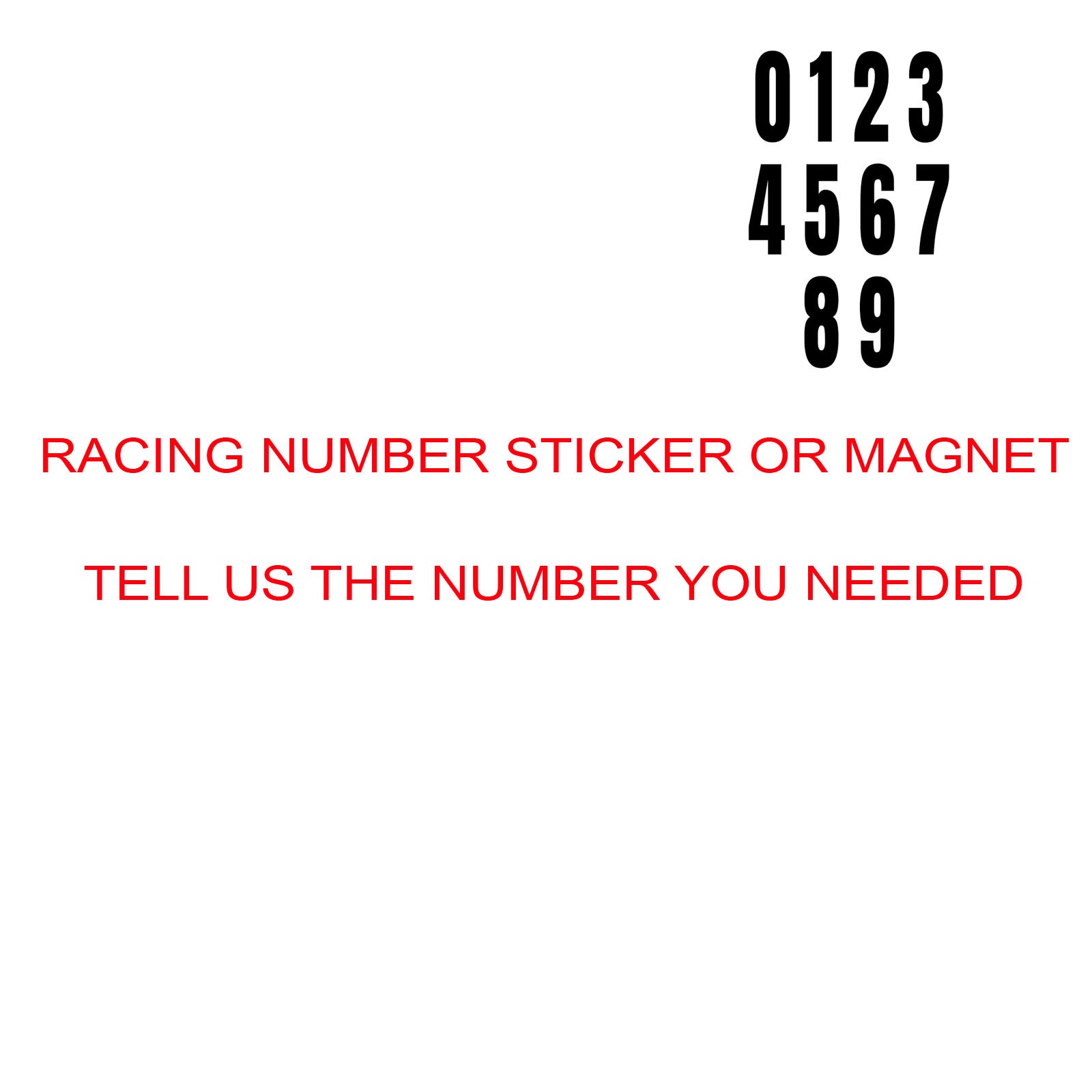 Custom Oval Racing Number Sticker /Magnet For Aurocross Track Day Car Door x2