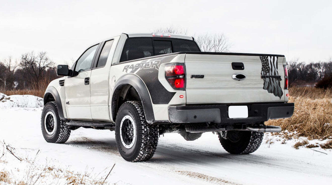 Tailgate Wavy American Flag – Reflective G Style (2010-2014 Raptor)