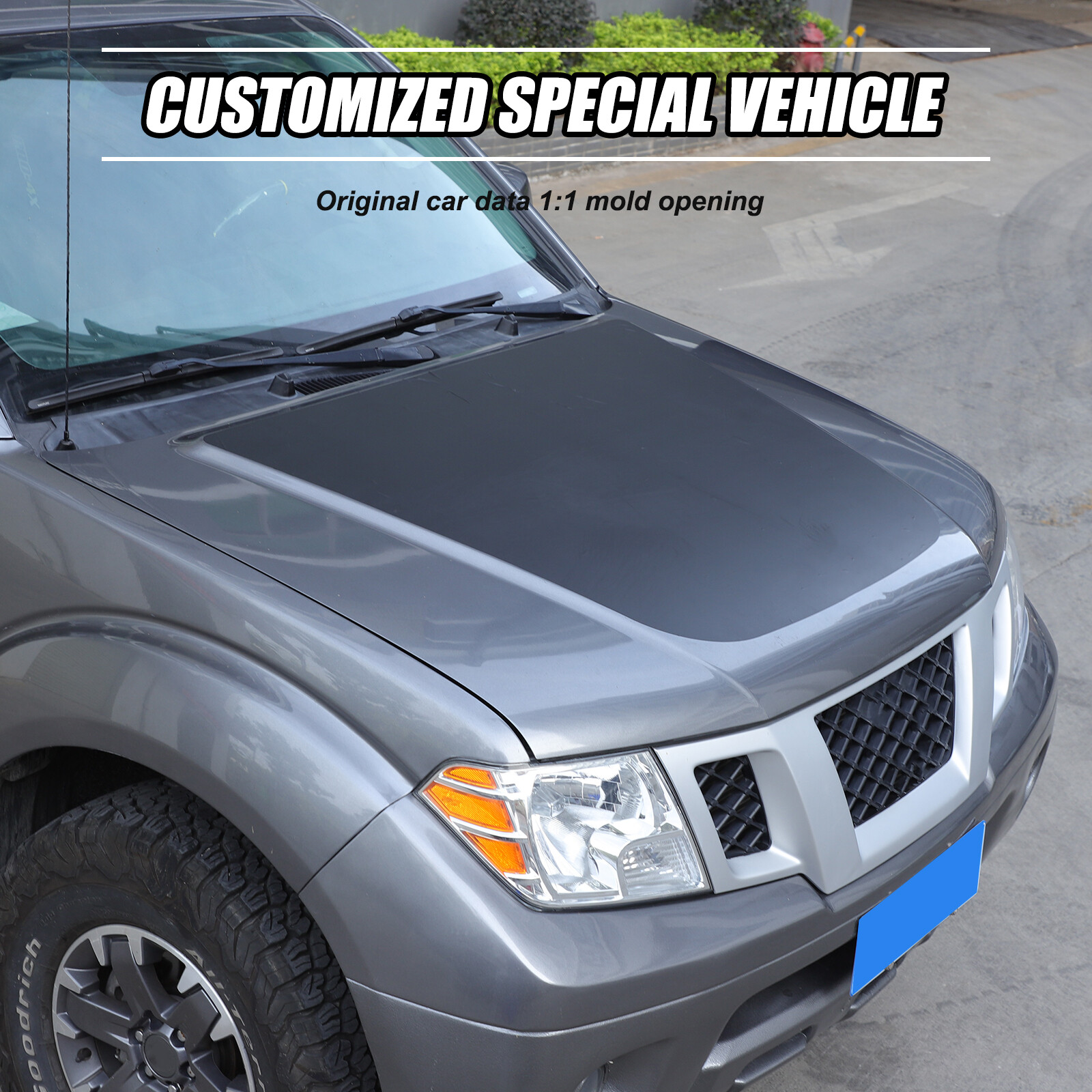 Black Front Exterior Hood Trim Sticker Decal For Nissan Frontier 2009-2017
