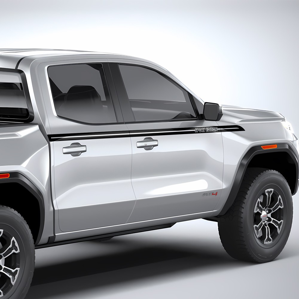 Decal Sticker Vinyl Up Side Racing Stripes Sport Edition for GMC Canyon Denali