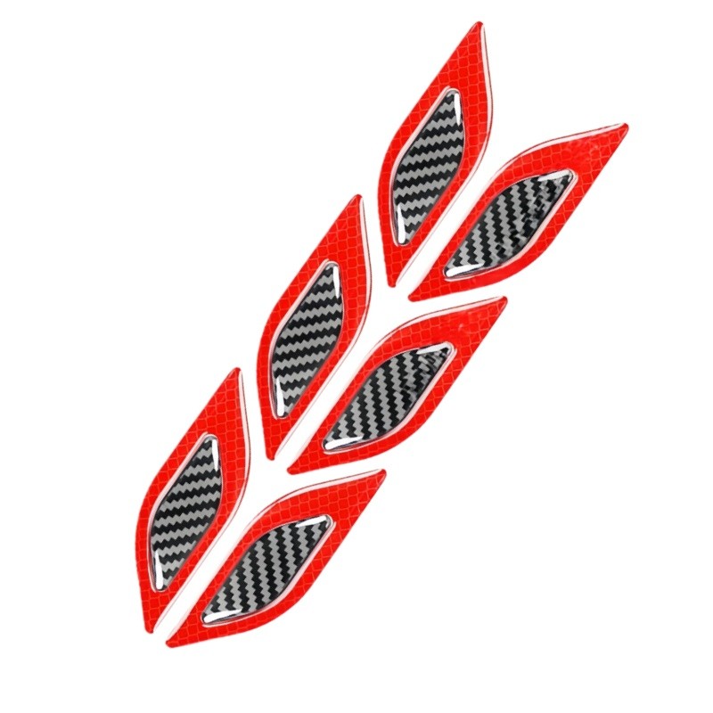 Red-Black Car Door Handle Bowl Anti-Scratch Sticker Protector Trim