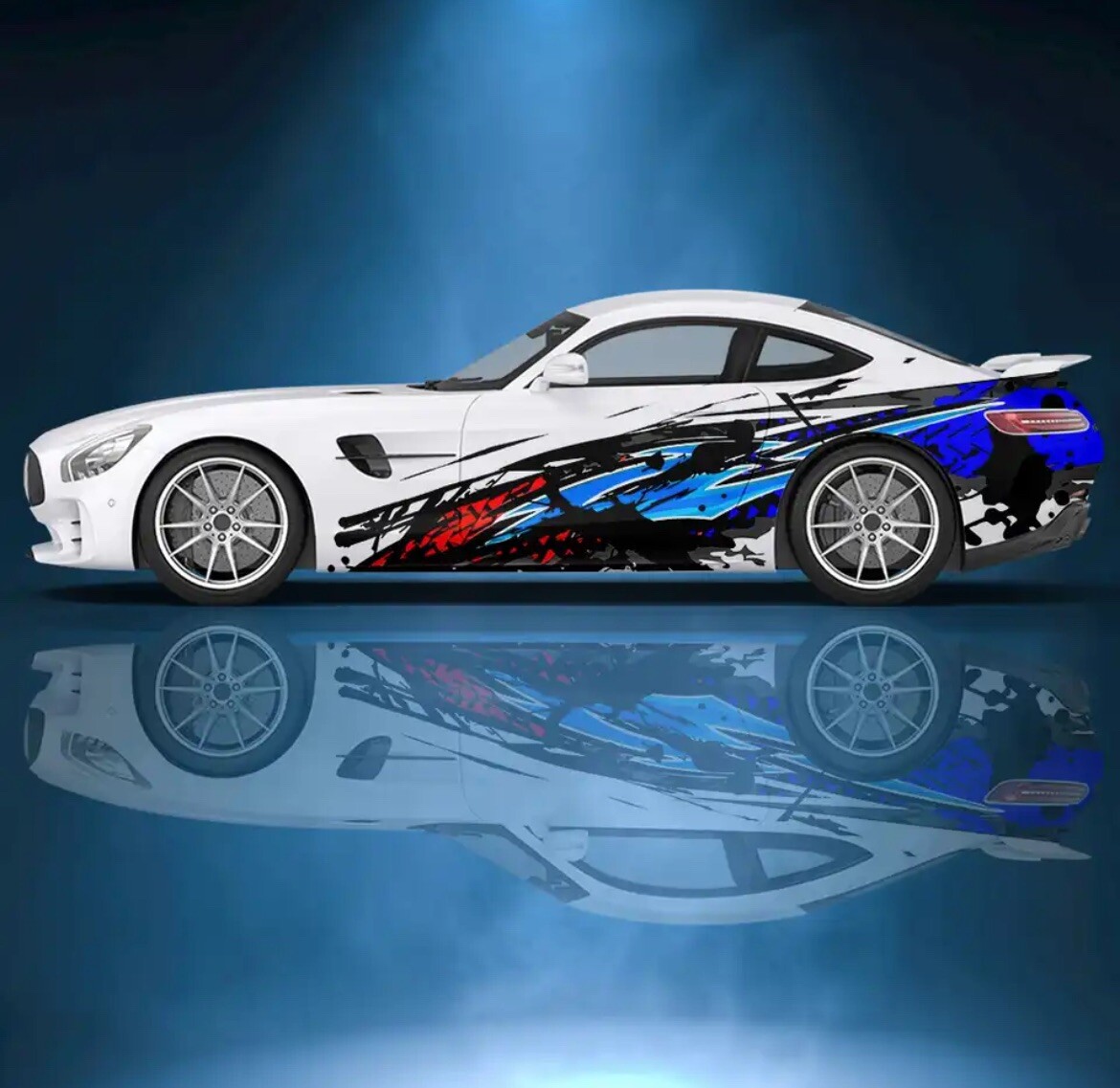 Striped abstract geometric ink splash Car side sticker vinyl; Universal Fit Mod