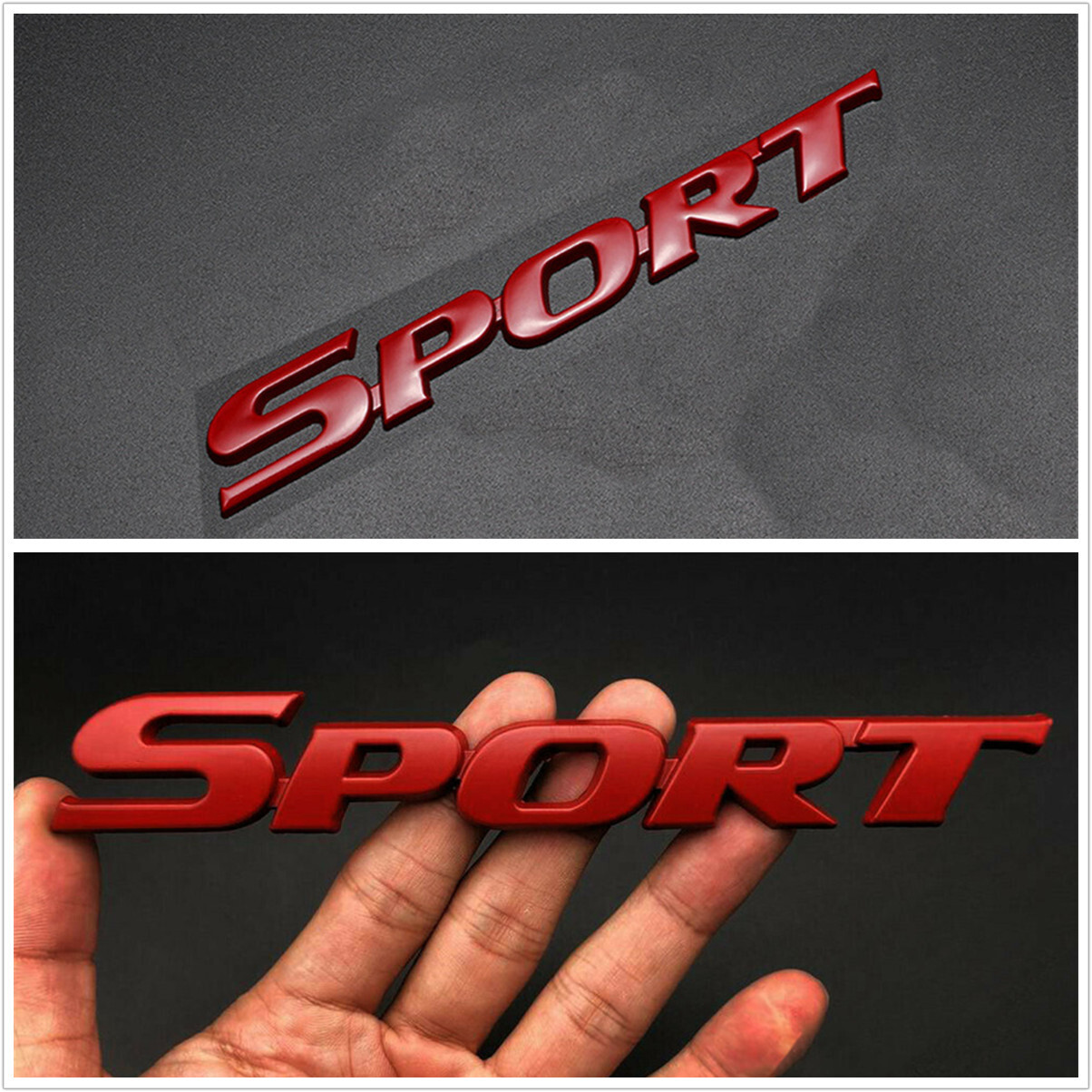 Sport Logo Red Emblem Badge Sticker Metal Car Trunk Tailgate Decal Accessories