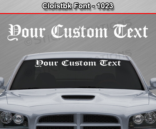 #1023 Custom Text Letters Personalized Decal Sticker Vinyl Windshield Window Car