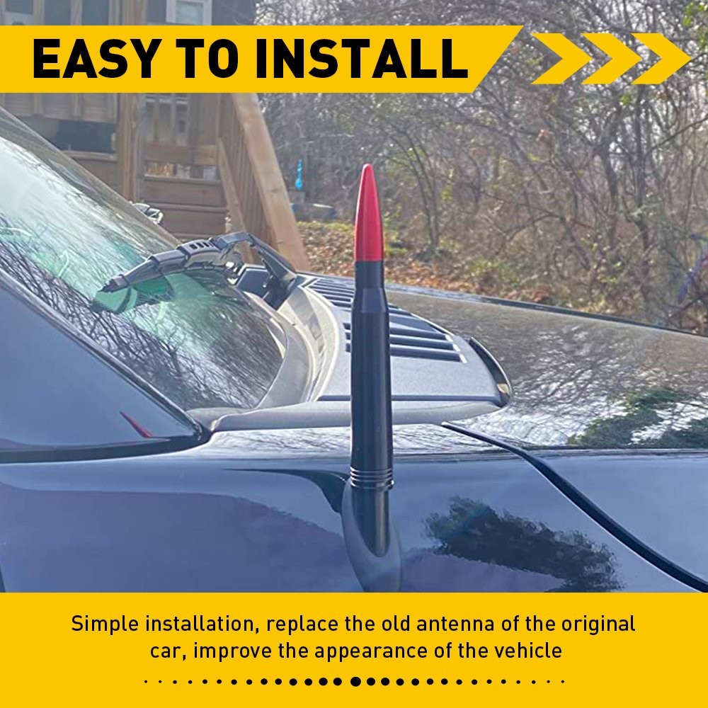 1/2set Bullet Style Cal 0.5 Red Mast Antenna Power for CHEVY SILVERADO Ford F150