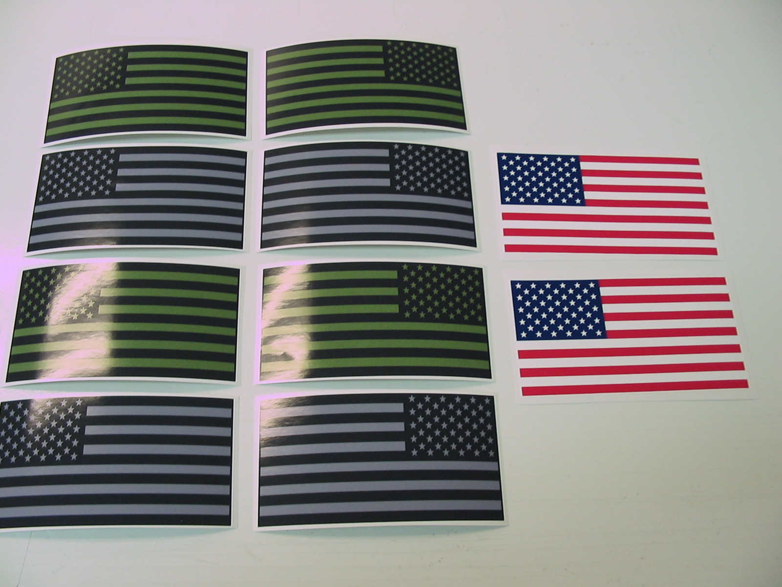 10 USA MILITARY FLAG Sticker Decal LOT 4 OD Green Black Gray Infrared American
