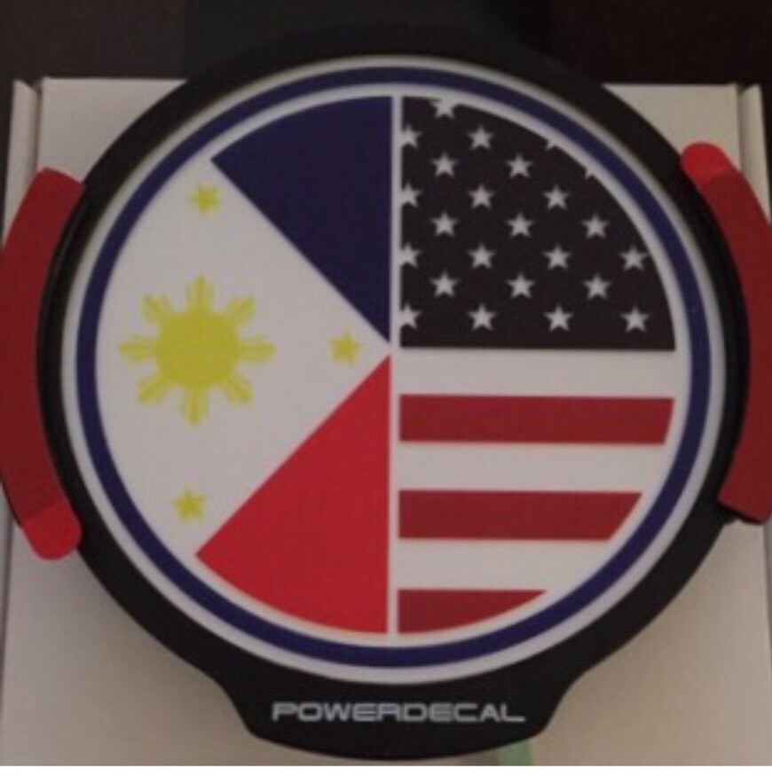 Philippine American Flag Light Up Decal Backlit LED Motion Sensing Decal