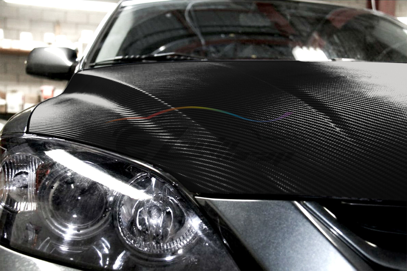 3D Carbon Fiber Shiny Black Matte Textured Vinyl Wrap Sticker Decal Bubble Free
