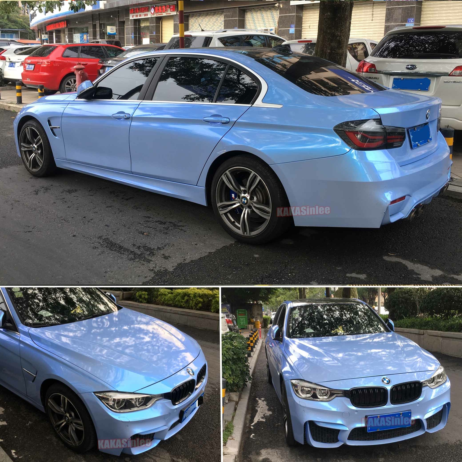 Grey to Blue Chameleon Pearl Metallic Glossy Chrome Car Vinyl Wrap Sticker CFUS