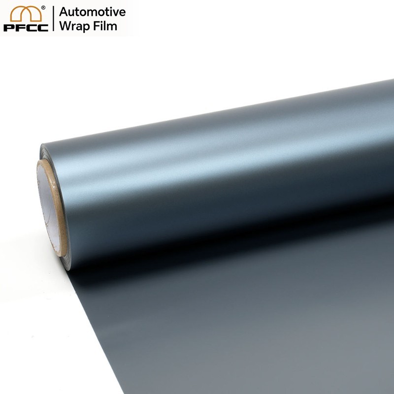 5ft x 50ft PET Car Wrap Vinyl Matte Grey Blue Air Release Bubble Free Full Roll