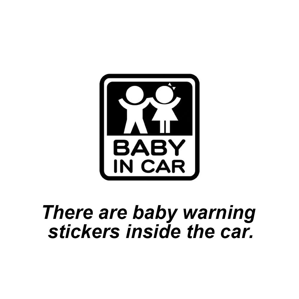 1PCS Car Exterior Baby Warning Sticker Waterproof Self-Adhesive Paper Black