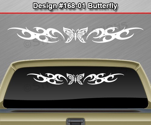168-01 BUTTERFLY Decal Sticker Windshield Window Vinyl Graphic Banner Butterfly