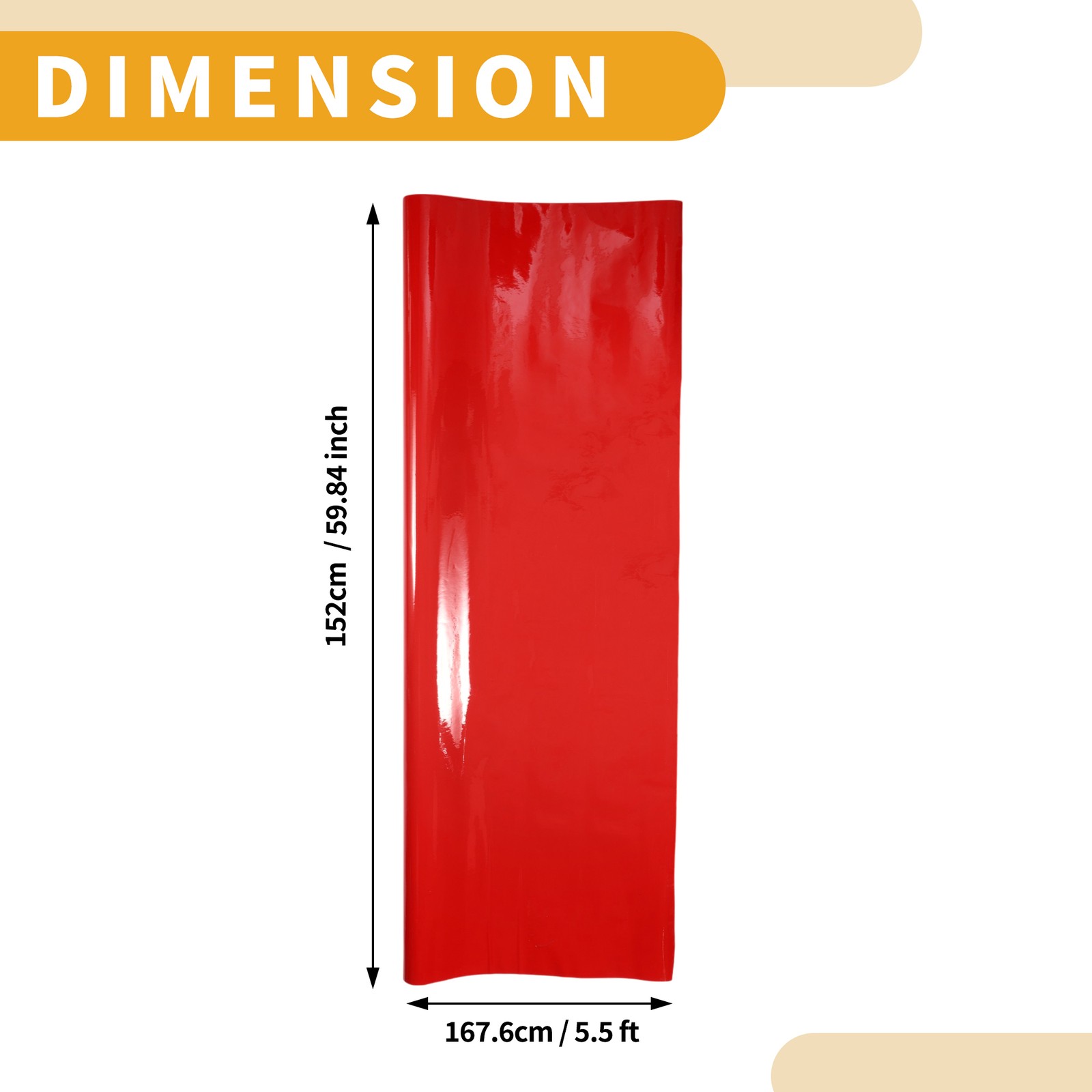 Car Wrap Film 5.5 ft x 59.84 inch Bright Red 1 Pc Exterior Interior Protective