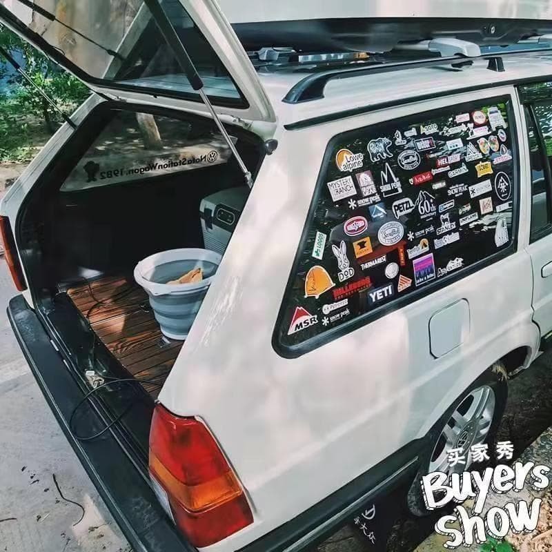52 Waterproof Stickers with Outdoor Logos for Cars, Motorcycles, and Camping