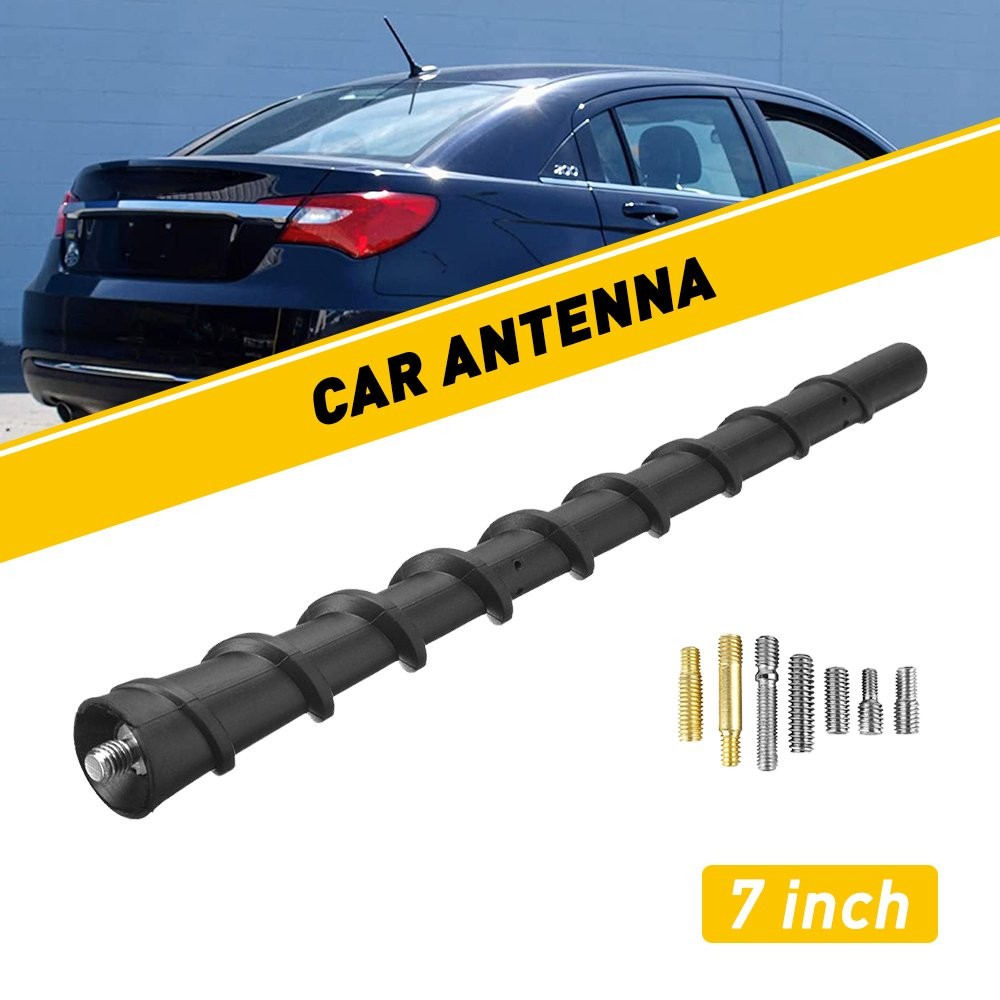 1/2set Car Antenna Am/Fm Vehicle Radio Mount Roof Bee-Sting Flexible Aerial 7″ D