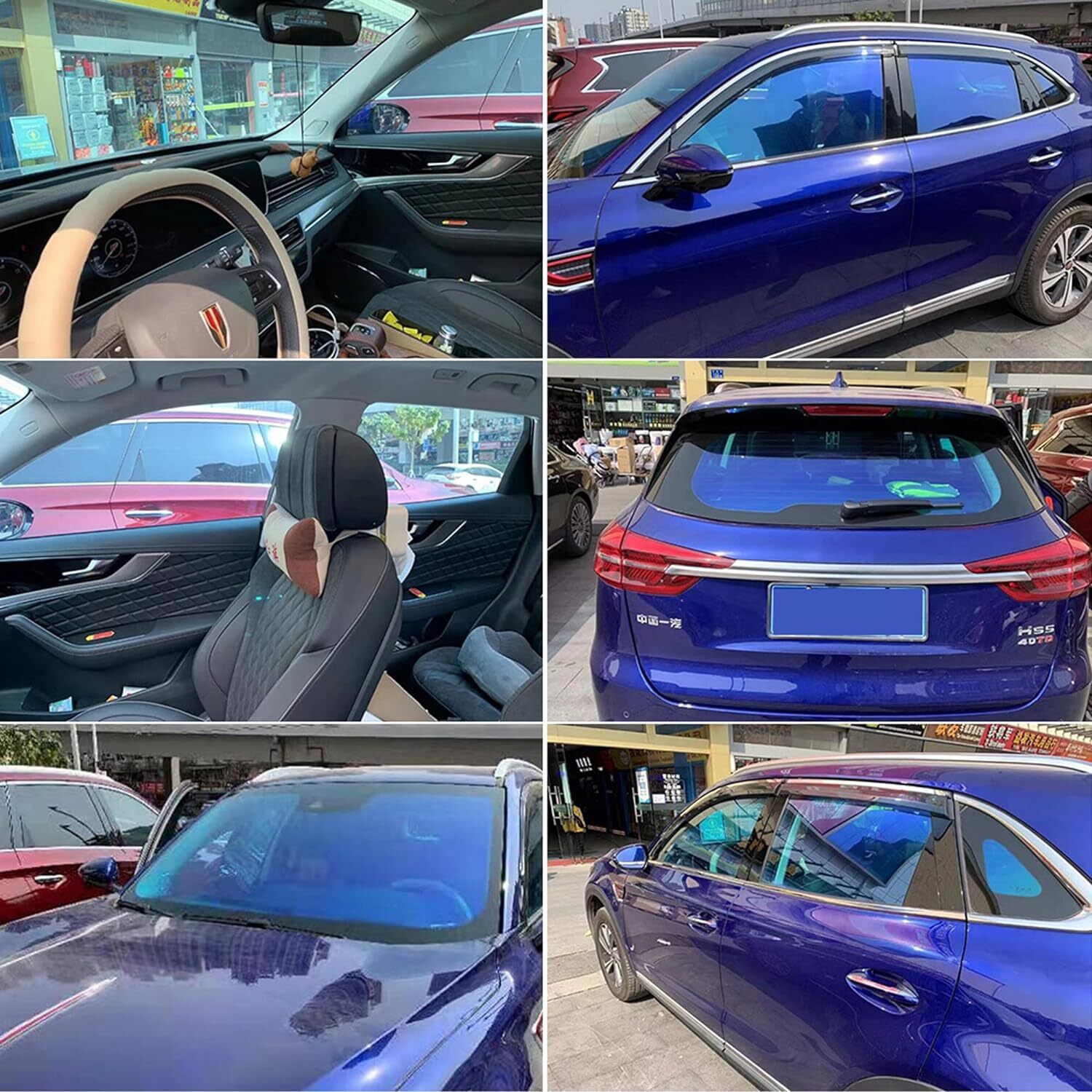 60%VLT Chameleon Light Blue Front Window Roll Tint Solar Film Protection Sticker