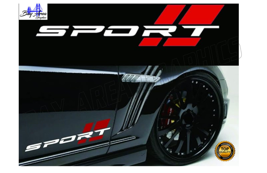 SPORT LOWER SIDE X2 DECAL PREMIUM VINYL EXTERIOR WATERPROOF FITS ALL CARS M BK