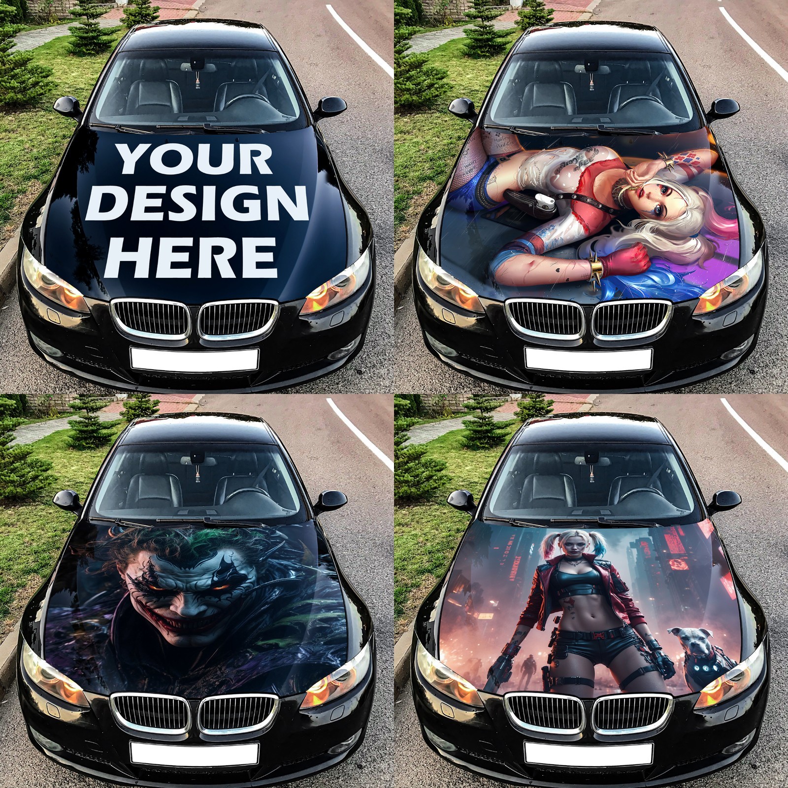 Custom Car Hood Wrap – Personalized Vinyl Decal Any Design for Car, Trucks & SUV