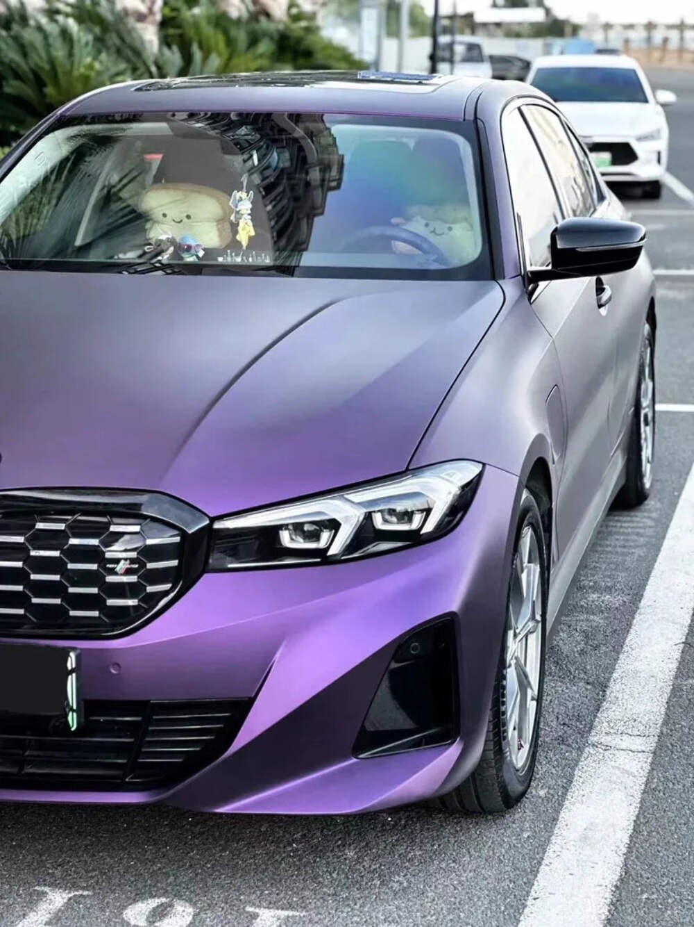 PET Ultra Matte Ghost Purple Vinyl Wrap Film Roll Self Adhesive Motorbike Car Wr