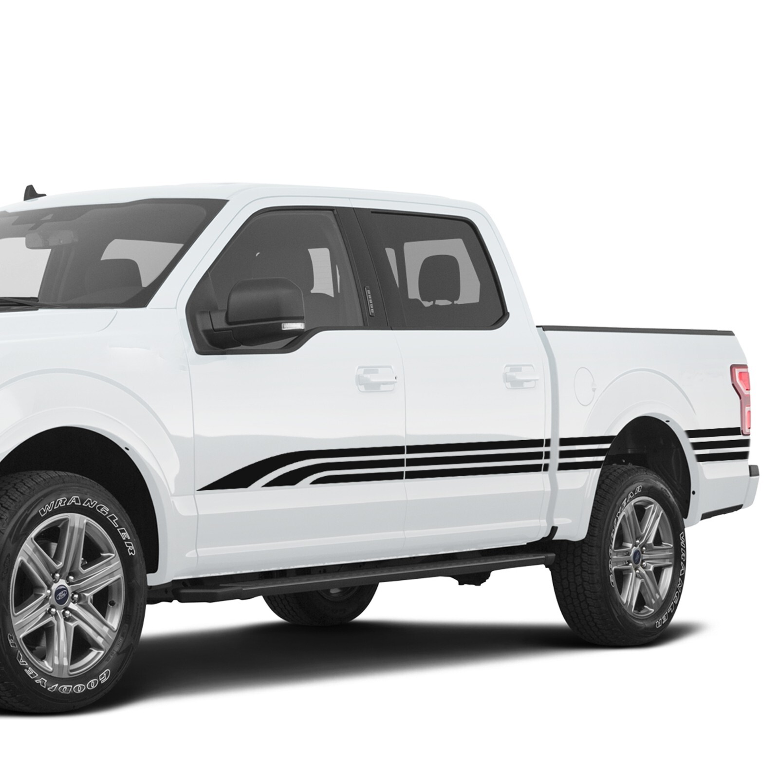 Triple side stripes graphics stickers decals compatible with Ford F150
