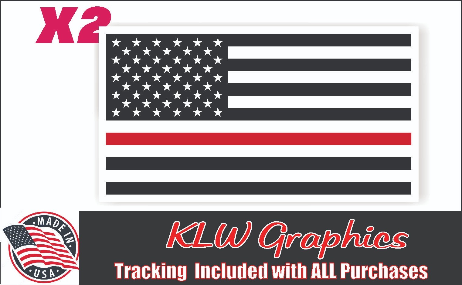 Fire Fighter Decal Sticker Red Thin Blue Line BLM American Flag Police Car Truck