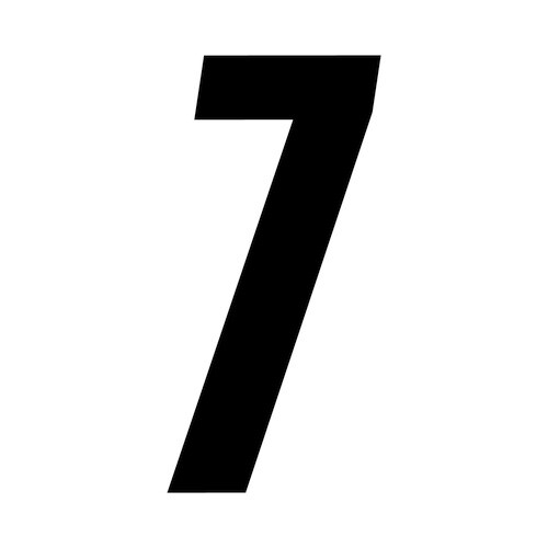 6 inch tall Black Race Number 7 racing numbers decals track day gloss road bike
