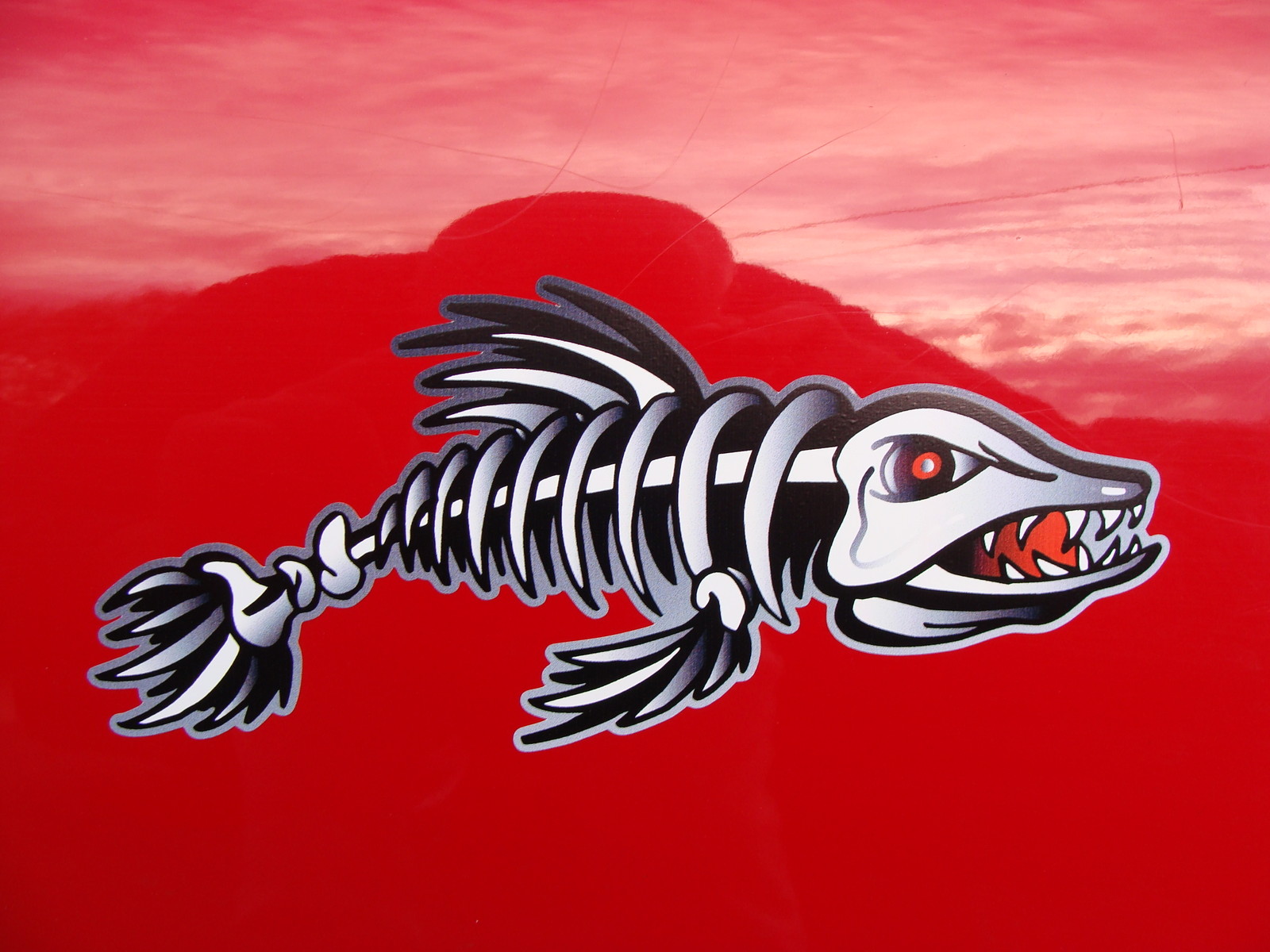 2 – 3″ x 7″ Fish Skeleton Decals Sticker Fishing Boat Graphics Ice Tackle 1500