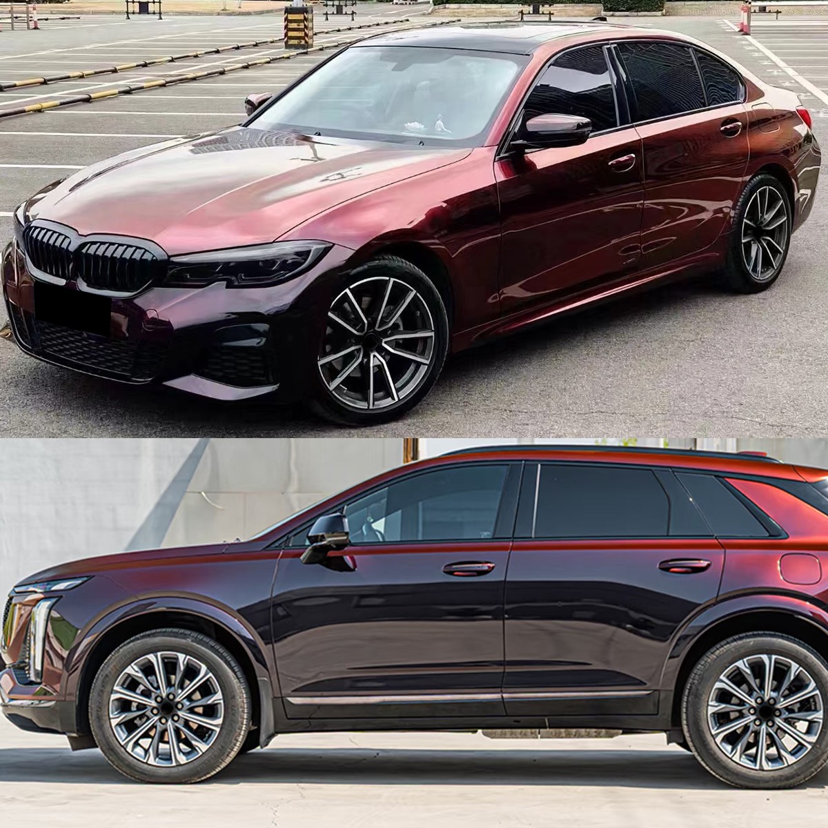 5FTx50FT Gloss Black Red Chameleon Color Shift Vinyl Wrap Car Film US Stock
